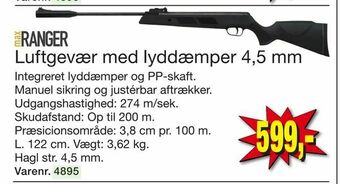Harald Nyborg Luftgevær med lyddæmper 4,5 mm tilbud
