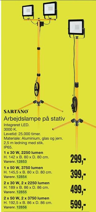 Harald Nyborg Arbejdslampe på stativ tilbud