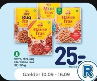 Havre, Mini, Rug eller kakao Fras