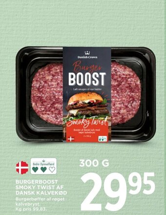 MENY BURGERBOOST SMOKY TWIST AF DANSK KALVEKØD tilbud