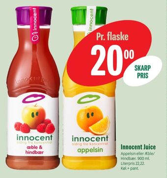 Min Købmand Innocent æblejuice, hindbær tilbud