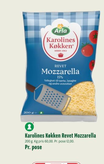 Min Købmand Karolines revet ost mozzarella tilbud