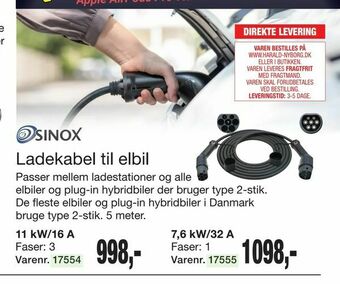 Harald Nyborg Ladekabel til elbil tilbud