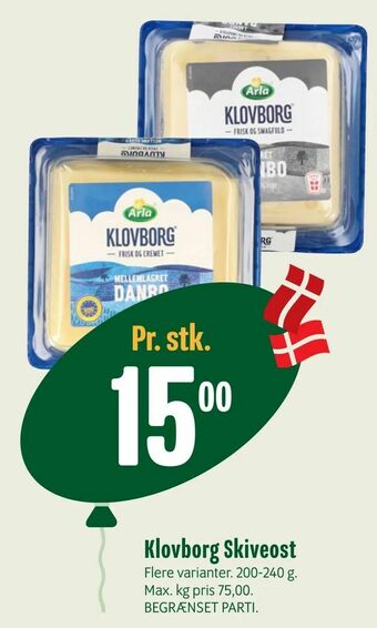 Min Købmand Klovborg Skiveost tilbud