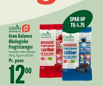 Min Købmand Grøn Balance Økologiske Frugtstænger tilbud
