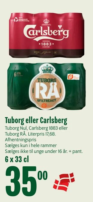 Min Købmand Tuborg eller Carlsberg tilbud