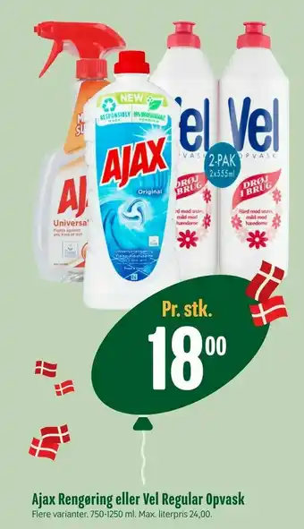 Min Købmand Ajax Rengøring eller Vel Regular Opvask tilbud