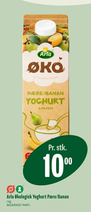 Min Købmand Arla Økologisk Yoghurt Pære/Banan tilbud