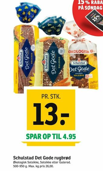 SPAR Schulstad Det Gode rugbrød tilbud