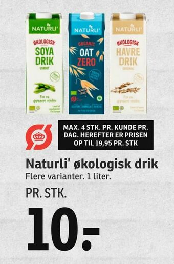 SPAR Naturli' økologisk drik tilbud