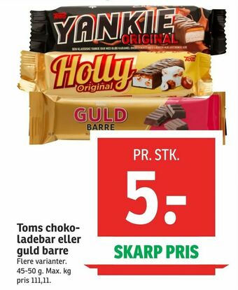SPAR Toms chokoladebar eller guld barre tilbud