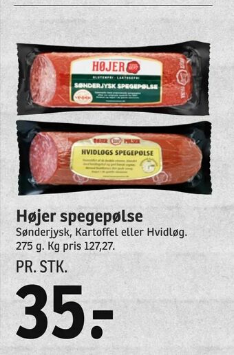 SPAR Højer spegepølse tilbud