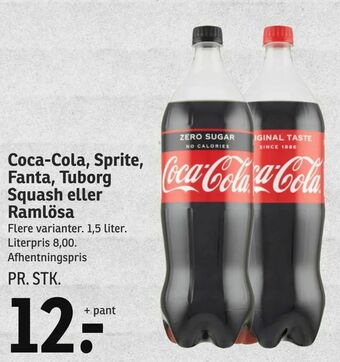 SPAR Coca-Cola, Sprite, Fanta, Tuborg Squash eller Ramlösa tilbud
