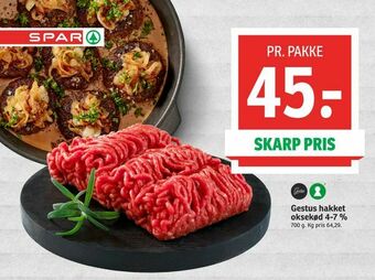 SPAR Gestus hakket oksekød 4-7 % tilbud