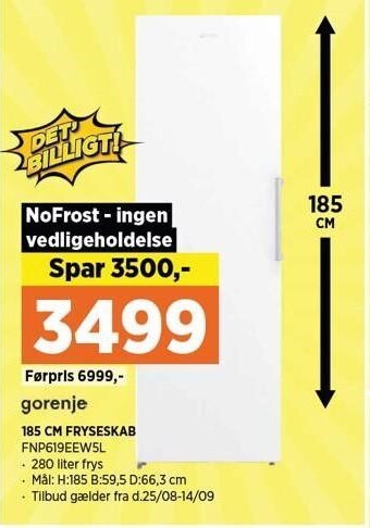 Gorenje 185 cm fryseskab