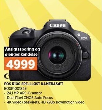 Power Canon eos r100 spejlløst kamerasæt tilbud