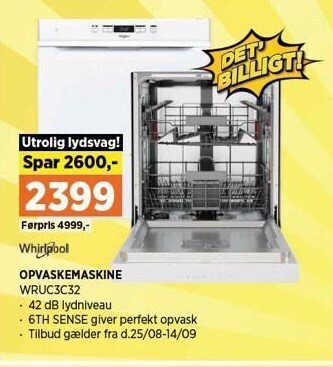 Power Whirlpool opvaskemaskine tilbud
