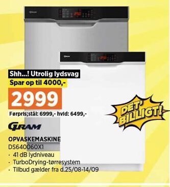 Power Gram opvaskemaskine tilbud