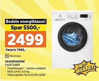 Power Electrolux vaskemaskine tilbud
