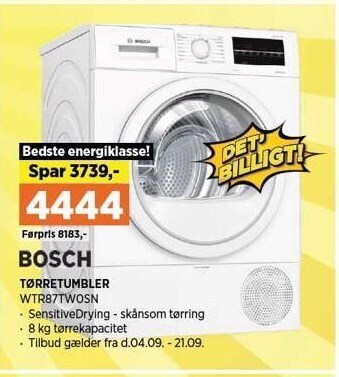 Power Bosch tørretumbler tilbud