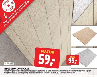 Træbeton loftplade