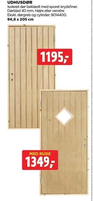 jem & fix Udhusdør tilbud