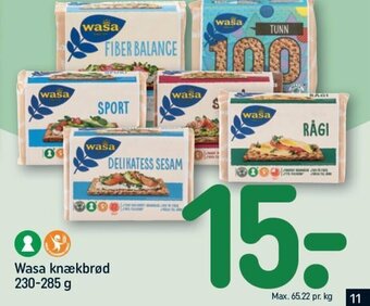 REMA 1000 Wasa knækbrød 230-285 g tilbud