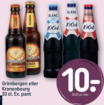 Grimbergen eller Kronenbourg 33 cl. Ex. pant