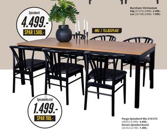 Parga spisebord 90x 215/315