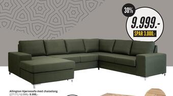 My Home Allington hjørnesofa med chaiselong tilbud