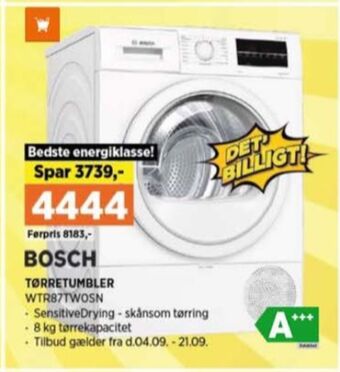 Power Bosch tørretumbler tilbud