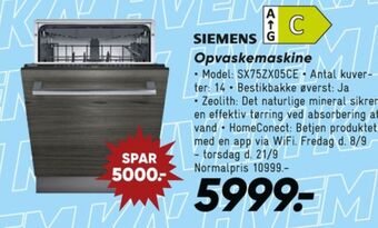 Bilka Siemens opvaskemaskine tilbud