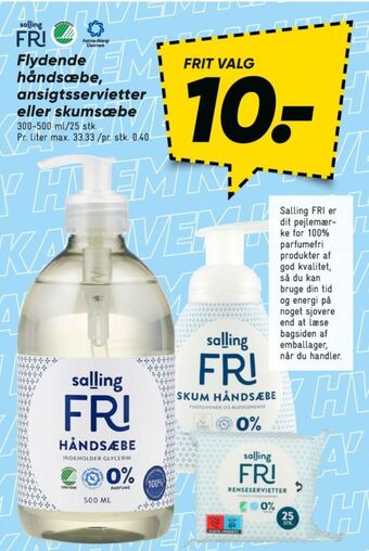 Bilka Salling fri flydende sæbe tilbud