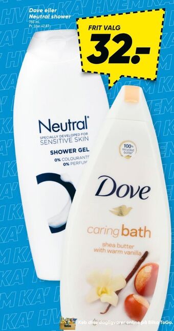 Bilka Dove bodyshampoo tilbud