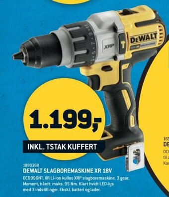 XL-BYG DEWALT SLAGBOREMASKINE XR 18V tilbud