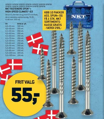 XL-BYG NKT FASTENERS SPUN+HIGH SPEED CLIMATE G3 tilbud