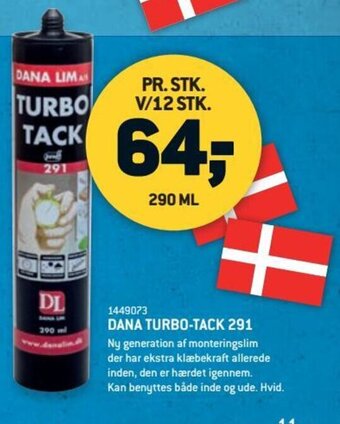 XL-BYG DANA TURBO-TACK 291 tilbud