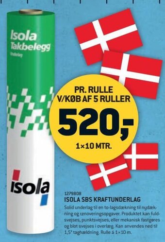 XL-BYG ISOLA SBS KRAFTUNDERLAG tilbud