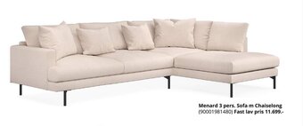 My Home Menard 3 pers. Sofa m Chaiselong tilbud
