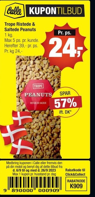 Calle Trope Ristede & Saltede Peanuts tilbud