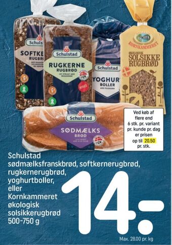 REMA 1000 Schulstad sødmælksbrød tilbud