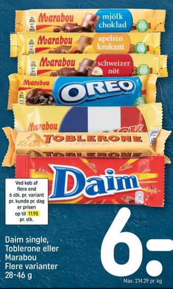 REMA 1000 Daim chokoladebar tilbud