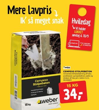 jem & fix Weber stolpebeton tilbud