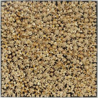 Gyldne blomster deco frame, 120x120 cm