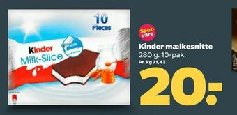 Netto Kinder mælkesnitte tilbud
