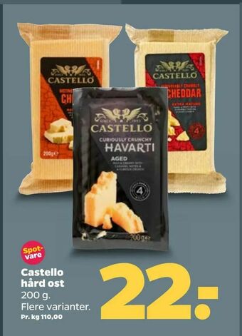 Netto Castello hård ost tilbud