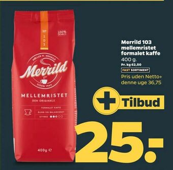 Merrild 103 mellemristet formalet kaffe