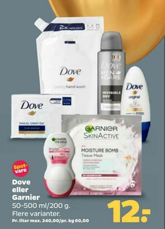 Netto Dove eller Garnier tilbud