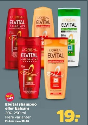 Netto Elvital shampoo eller balsam tilbud