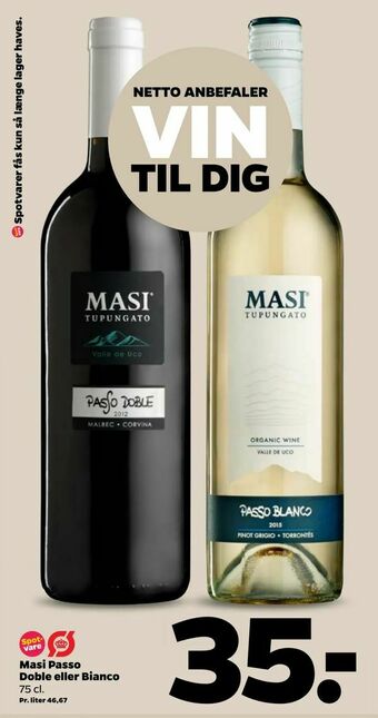 Netto Masi Passo Doble eller Bianco tilbud